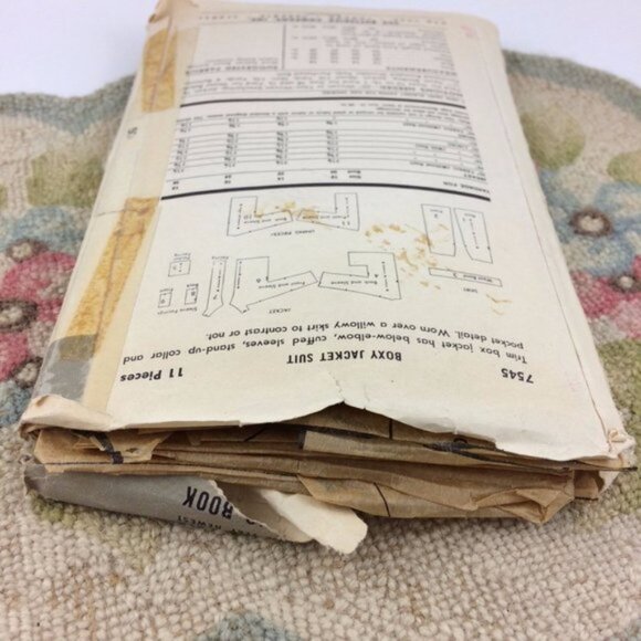 Vtg Butterick Pattern 7545 Trim Box Jacket Slim Fitted Skirt Cut 36" Bust 1950s - Picture 3 of 12